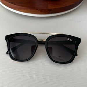 Quay Australia Sweet Dreams Black & Gold Square Sunglasses